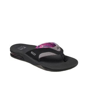 Reef The Fanning Sandal Women’s 10 Black/ Grey RF001626BLG NWT